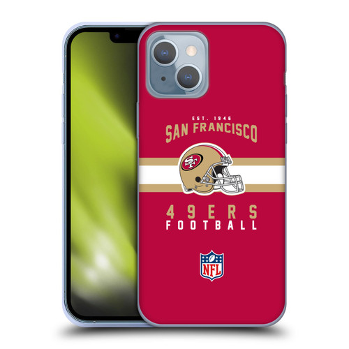 NFL San Francisco 49ers Graphics Helmet Typography Soft Gel Case for Apple iPhone 14