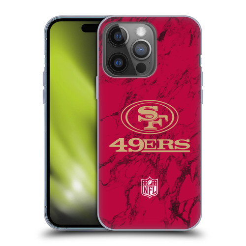 NFL San Francisco 49ers Graphics Coloured Marble Soft Gel Case for Apple iPhone 14 Pro
