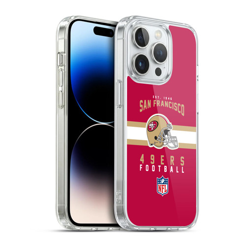 NFL San Francisco 49ers Graphics Helmet Typography Soft Gel Case for Apple iPhone 14 Pro