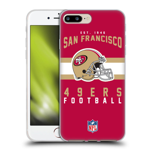 NFL San Francisco 49ers Graphics Helmet Typography Soft Gel Case for Apple iPhone 7 Plus / iPhone 8 Plus