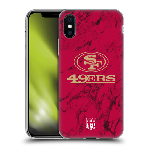 NFL San Francisco 49ers Graphics Coloured Marble Soft Gel Case for Apple iPhone X / iPhone XS
