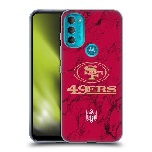 NFL San Francisco 49ers Graphics Coloured Marble Soft Gel Case for Motorola Moto G71 5G