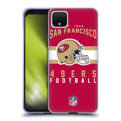 NFL San Francisco 49ers Graphics Helmet Typography Soft Gel Case for Google Pixel 4 XL