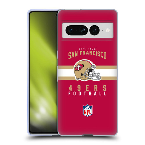 NFL San Francisco 49ers Graphics Helmet Typography Soft Gel Case for Google Pixel 7 Pro