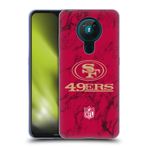 NFL San Francisco 49ers Graphics Coloured Marble Soft Gel Case for Nokia 5.3