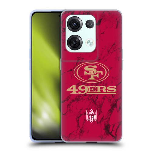 NFL San Francisco 49ers Graphics Coloured Marble Soft Gel Case for OPPO Reno8 Pro