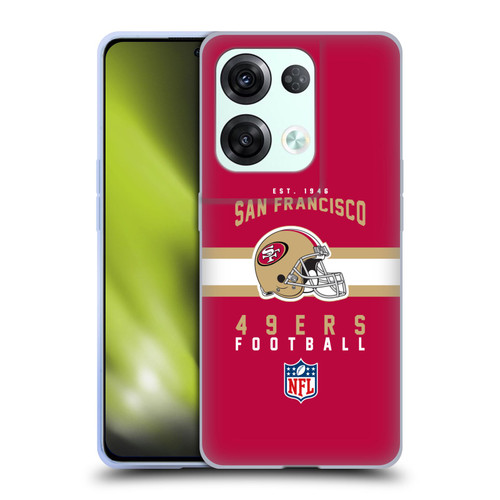 NFL San Francisco 49ers Graphics Helmet Typography Soft Gel Case for OPPO Reno8 Pro