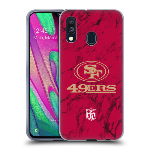 NFL San Francisco 49ers Graphics Coloured Marble Soft Gel Case for Samsung Galaxy A40 (2019)