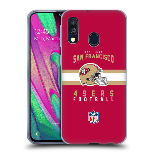 NFL San Francisco 49ers Graphics Helmet Typography Soft Gel Case for Samsung Galaxy A40 (2019)