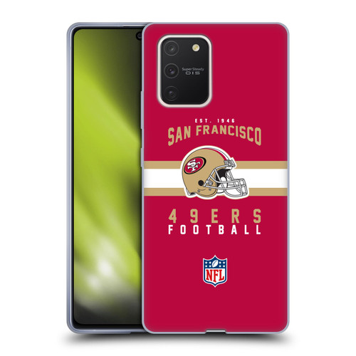 NFL San Francisco 49ers Graphics Helmet Typography Soft Gel Case for Samsung Galaxy S10 Lite