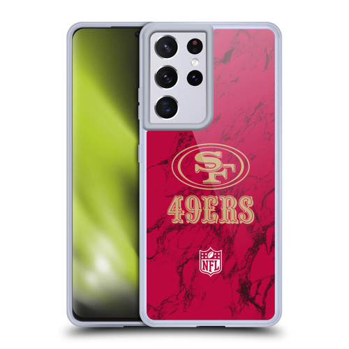 NFL San Francisco 49ers Graphics Coloured Marble Soft Gel Case for Samsung Galaxy S21 Ultra 5G