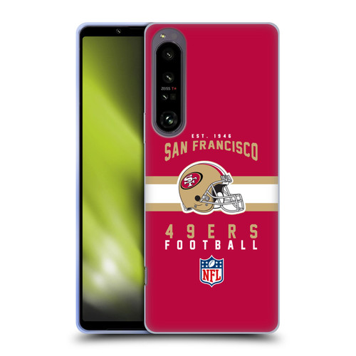 NFL San Francisco 49ers Graphics Helmet Typography Soft Gel Case for Sony Xperia 1 IV