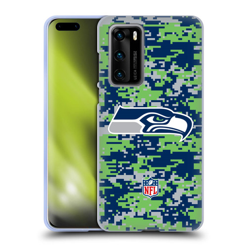 NFL Seattle Seahawks Graphics Digital Camouflage Soft Gel Case for Huawei P40 5G