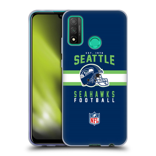 NFL Seattle Seahawks Graphics Helmet Typography Soft Gel Case for Huawei P Smart (2020)