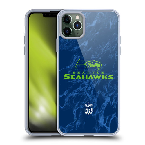 NFL Seattle Seahawks Graphics Coloured Marble Soft Gel Case for Apple iPhone 11 Pro Max