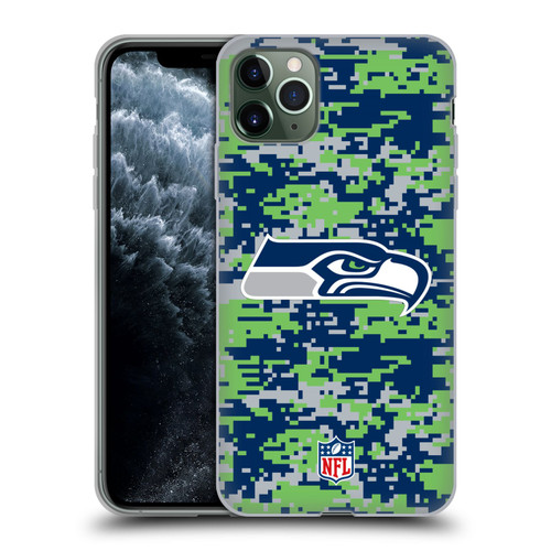 NFL Seattle Seahawks Graphics Digital Camouflage Soft Gel Case for Apple iPhone 11 Pro Max
