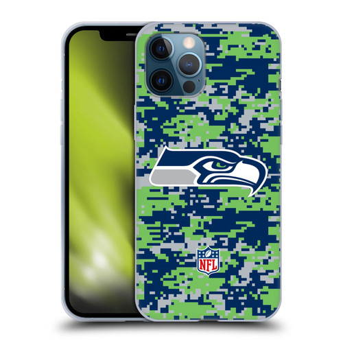 NFL Seattle Seahawks Graphics Digital Camouflage Soft Gel Case for Apple iPhone 12 Pro Max