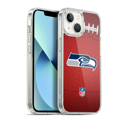 NFL Seattle Seahawks Graphics Football Soft Gel Case for Apple iPhone 13