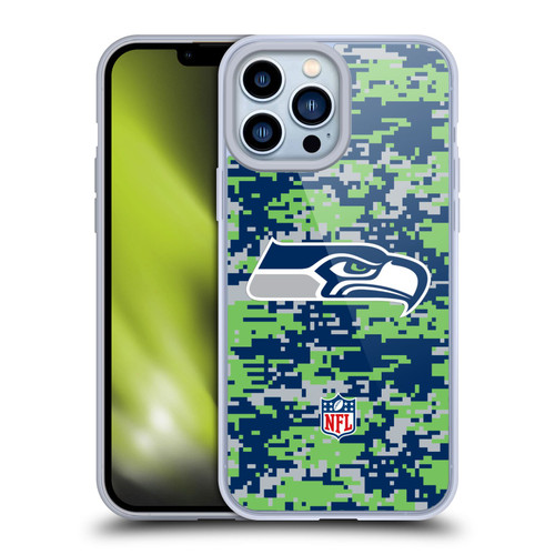 NFL Seattle Seahawks Graphics Digital Camouflage Soft Gel Case for Apple iPhone 13 Pro Max