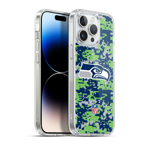 NFL Seattle Seahawks Graphics Digital Camouflage Soft Gel Case for Apple iPhone 13 Pro Max