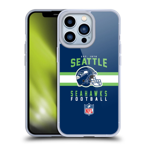 NFL Seattle Seahawks Graphics Helmet Typography Soft Gel Case for Apple iPhone 13 Pro