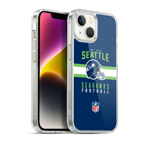 NFL Seattle Seahawks Graphics Helmet Typography Soft Gel Case for Apple iPhone 14
