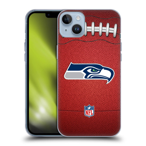 NFL Seattle Seahawks Graphics Football Soft Gel Case for Apple iPhone 14 Plus