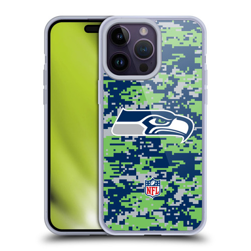 NFL Seattle Seahawks Graphics Digital Camouflage Soft Gel Case for Apple iPhone 14 Pro Max