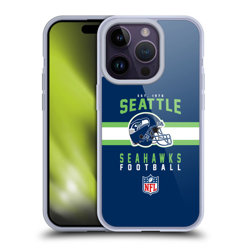 NFL Seattle Seahawks Graphics Helmet Typography Soft Gel Case for Apple iPhone 14 Pro