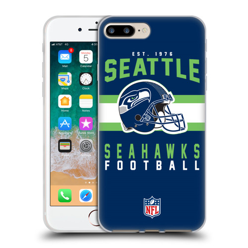 NFL Seattle Seahawks Graphics Helmet Typography Soft Gel Case for Apple iPhone 7 Plus / iPhone 8 Plus