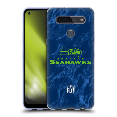 NFL Seattle Seahawks Graphics Coloured Marble Soft Gel Case for LG K51S