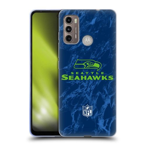 NFL Seattle Seahawks Graphics Coloured Marble Soft Gel Case for Motorola Moto G60 / Moto G40 Fusion