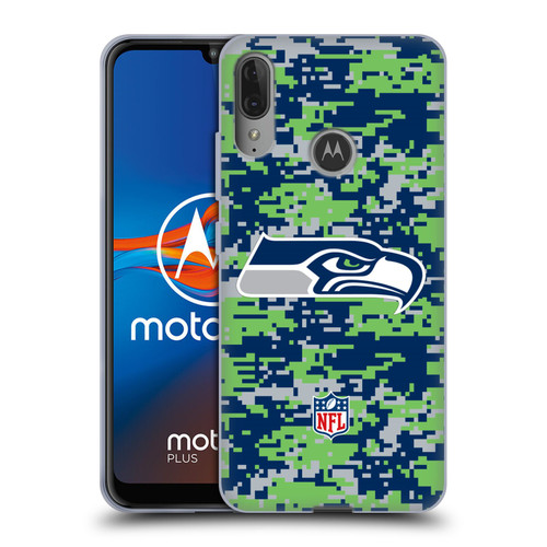 NFL Seattle Seahawks Graphics Digital Camouflage Soft Gel Case for Motorola Moto E6 Plus