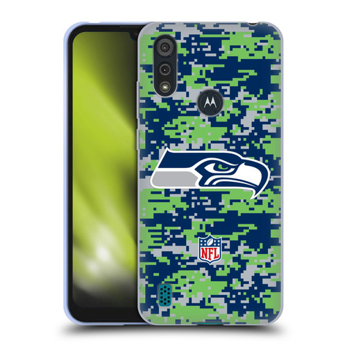 NFL Seattle Seahawks Graphics Digital Camouflage Soft Gel Case for Motorola Moto E6s (2020)
