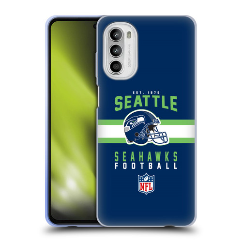 NFL Seattle Seahawks Graphics Helmet Typography Soft Gel Case for Motorola Moto G52