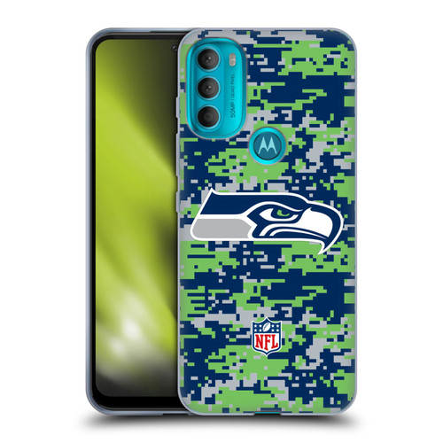NFL Seattle Seahawks Graphics Digital Camouflage Soft Gel Case for Motorola Moto G71 5G