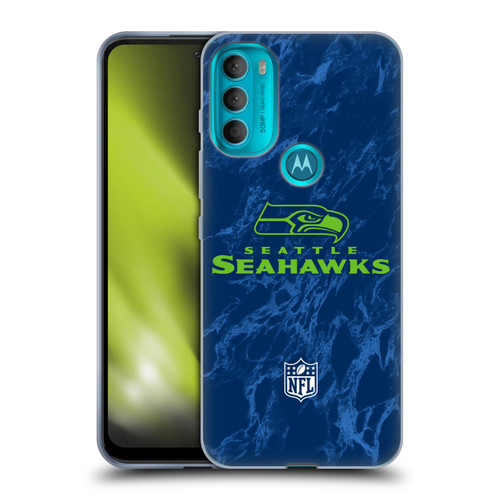NFL Seattle Seahawks Graphics Coloured Marble Soft Gel Case for Motorola Moto G71 5G