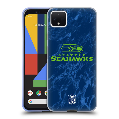 NFL Seattle Seahawks Graphics Coloured Marble Soft Gel Case for Google Pixel 4 XL