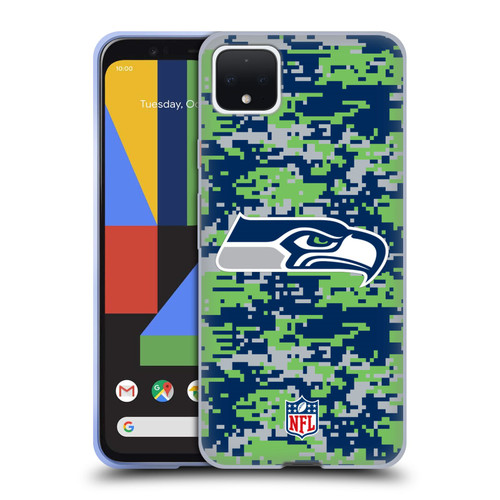 NFL Seattle Seahawks Graphics Digital Camouflage Soft Gel Case for Google Pixel 4 XL