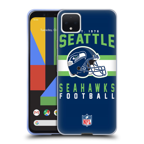 NFL Seattle Seahawks Graphics Helmet Typography Soft Gel Case for Google Pixel 4 XL