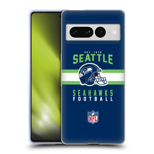 NFL Seattle Seahawks Graphics Helmet Typography Soft Gel Case for Google Pixel 7 Pro
