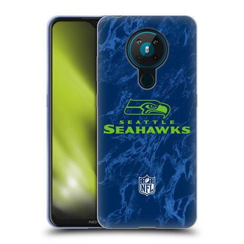NFL Seattle Seahawks Graphics Coloured Marble Soft Gel Case for Nokia 5.3