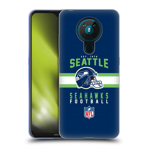 NFL Seattle Seahawks Graphics Helmet Typography Soft Gel Case for Nokia 5.3