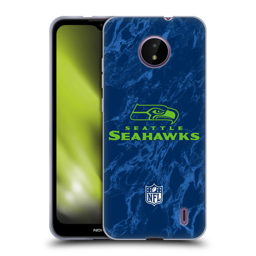 NFL Seattle Seahawks Graphics Coloured Marble Soft Gel Case for Nokia C10 / C20