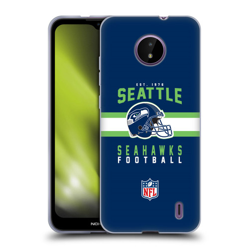 NFL Seattle Seahawks Graphics Helmet Typography Soft Gel Case for Nokia C10 / C20
