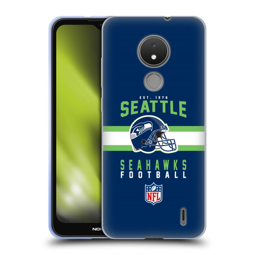 NFL Seattle Seahawks Graphics Helmet Typography Soft Gel Case for Nokia C21