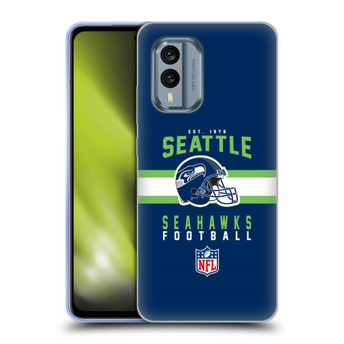 NFL Seattle Seahawks Graphics Helmet Typography Soft Gel Case for Nokia X30