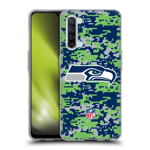 NFL Seattle Seahawks Graphics Digital Camouflage Soft Gel Case for OPPO Find X2 Lite 5G