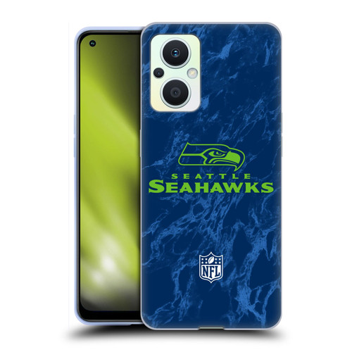 NFL Seattle Seahawks Graphics Coloured Marble Soft Gel Case for OPPO Reno8 Lite