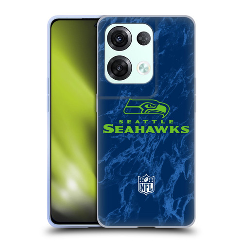 NFL Seattle Seahawks Graphics Coloured Marble Soft Gel Case for OPPO Reno8 Pro